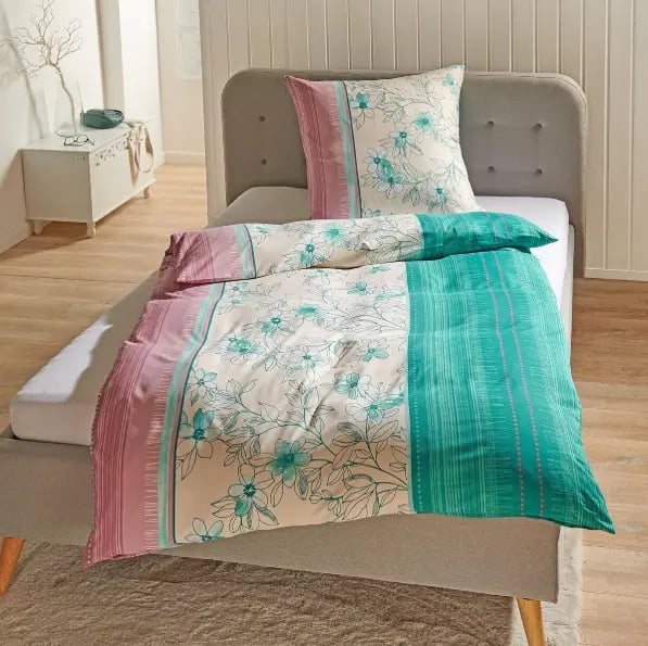 Traumschlaf Soft-Touch Mikrofaser Bettwäsche Fiori grün